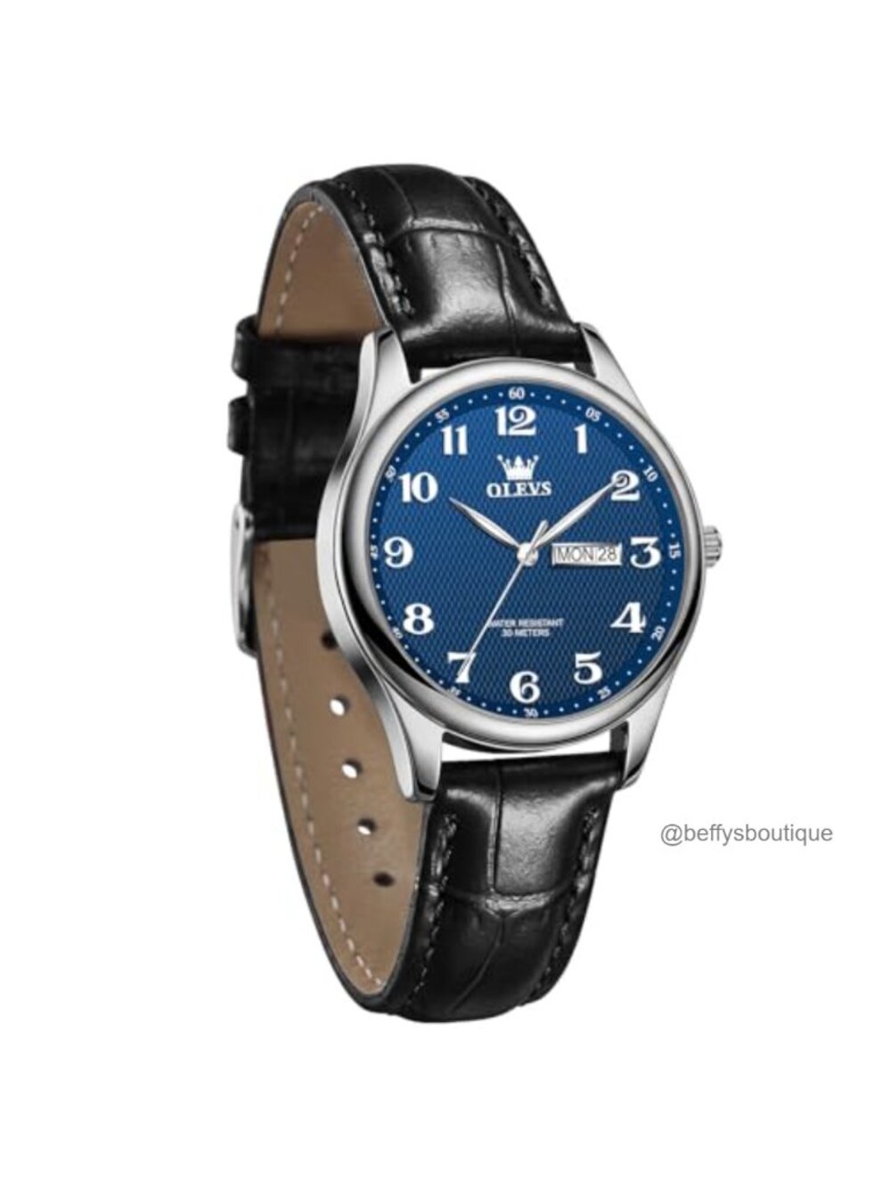 Genuine Leather Band Analog Watch with Day Date, Small Wrists, Gift Box